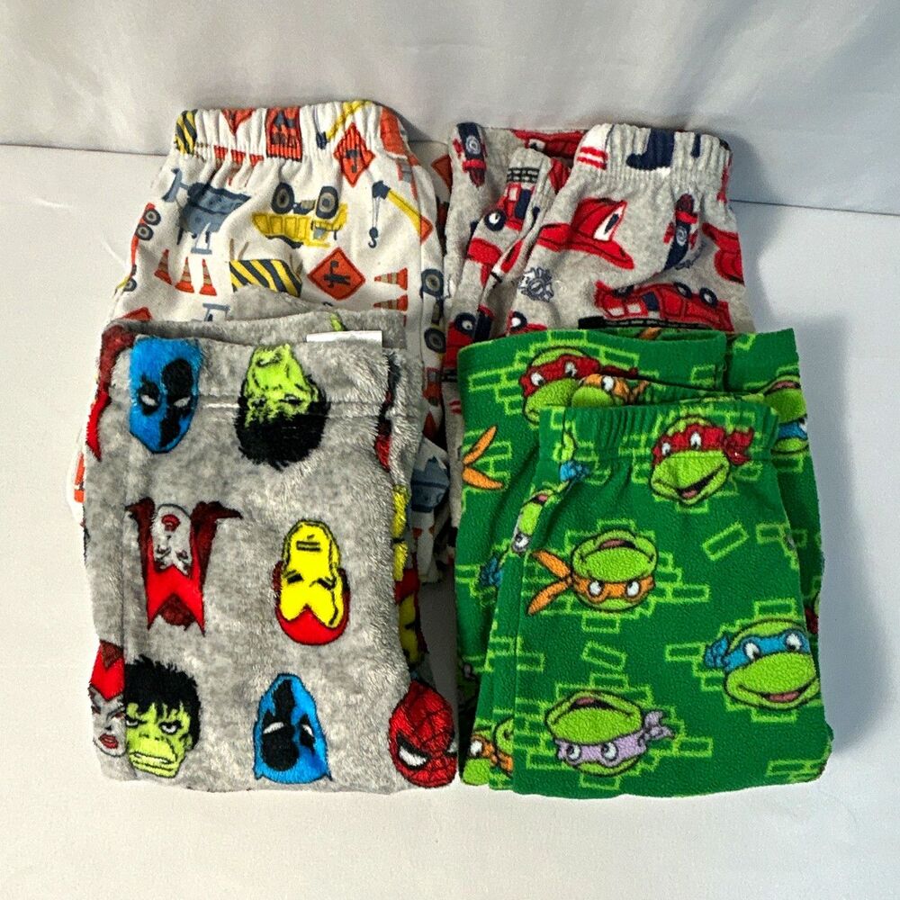 Boys 2T Fleece Pajama Pants 4pc Lot